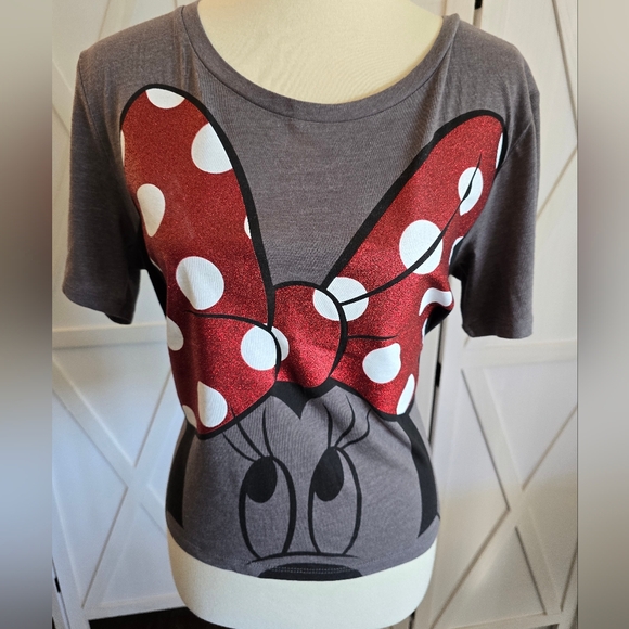 Walt Disney Tops - Walt Disney - Minnie Mouse with Red Polka Dot Bow Short-Sleeve Graphic Tee